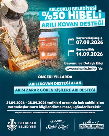 Selçuklu Belediyesi'nden Çiftçilere %50 Hibeli Arılı Kovan Desteği