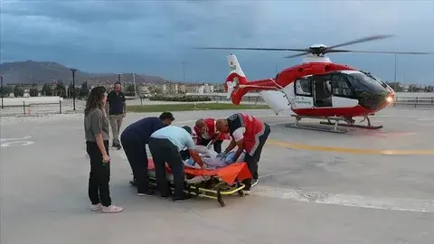 Seydişehir’de kalp krizi geçiren hasta hava ambulansıyla Konya’ya sevk edildi