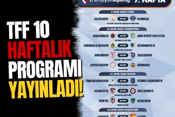 TFF Süper Lig 10 Haftalık Programı Açıkladı