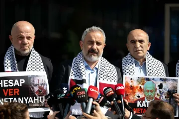 Türkiye Basın Federasyonu’ndan İsrail Büyükelçiliği Önünde netanyahu’ya Sert Protesto