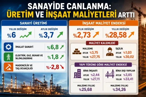 Sanayi Üretiminde Güçlü Artış, İnşaat Maliyetlerinde Yükseliş Sürüyor